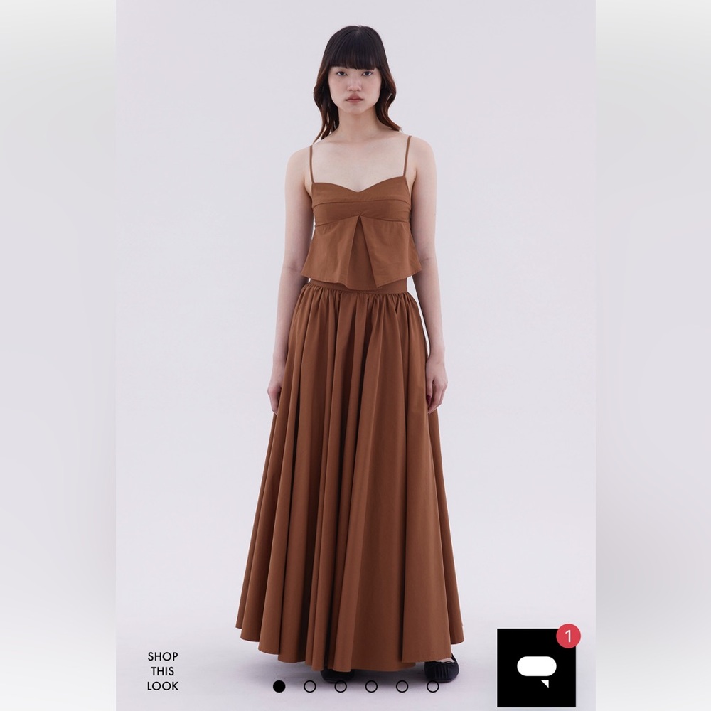 The Editor’s Market Jeenevia Full Skirt in Walnut Tencel Blend